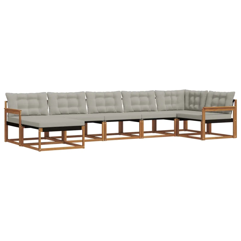 Set di divani da esterno 7 pcs Grigio Naturale e Chiaro 3369666