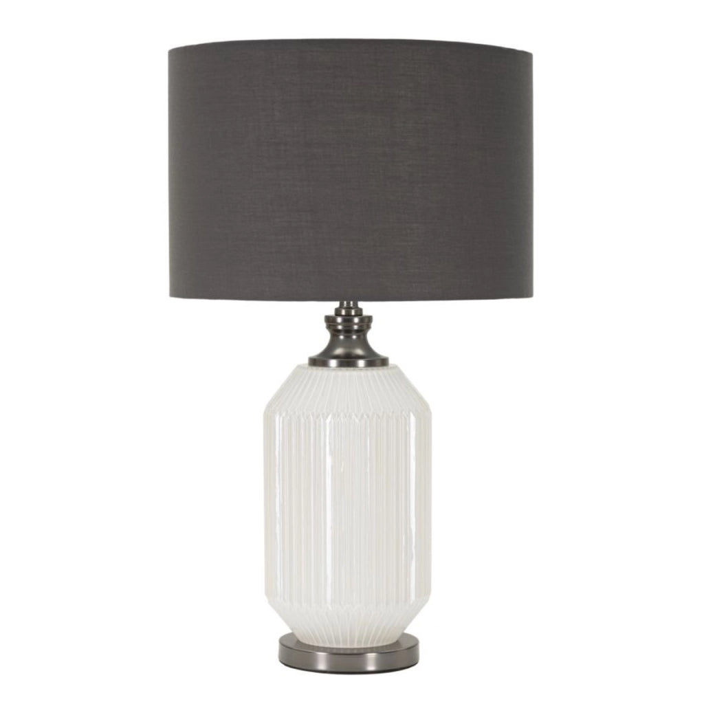 Lampada da Tavolo VKH174, Grigio, Metallo, 37,5x37,5x65 cm