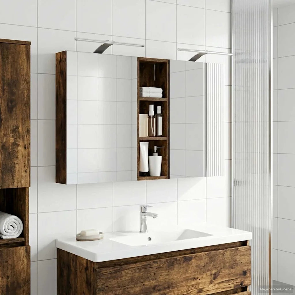 Set di Armadi da Bagno con porta 3 pcs 100 x 10,5 x 60,5 cm 3403708