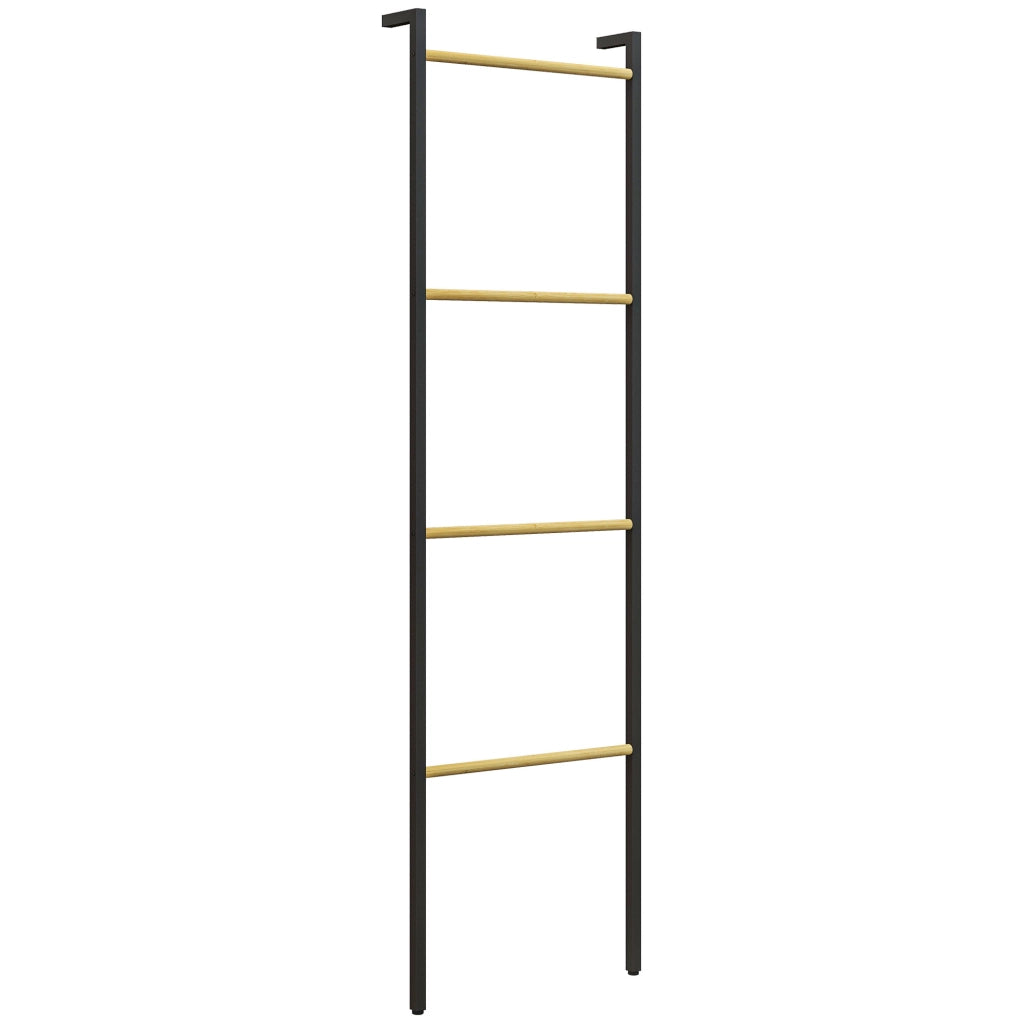 SCALA PORTASCIUGAMANI 49 x 5,5 x 167,5 cm In acciaio e bambù Nero