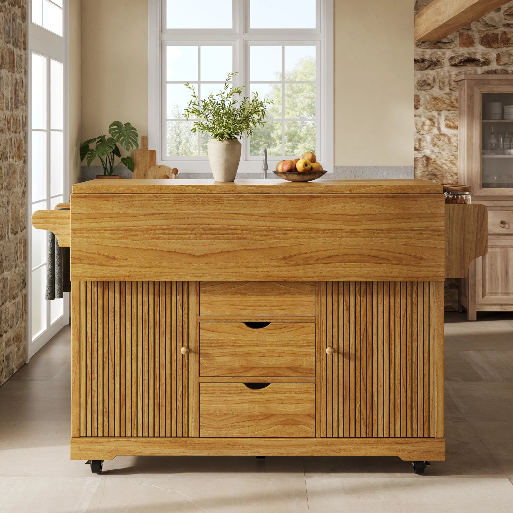 Mobile contenitore con 3 cassetti e ripiani regolabili; per cucina; in MDF e metallo