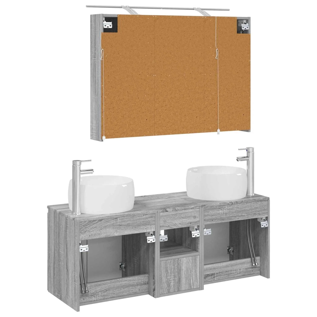 Set di Armadi da Bagno 4 pcs Sonoma grigio Legno ingegnerizzato 3406540