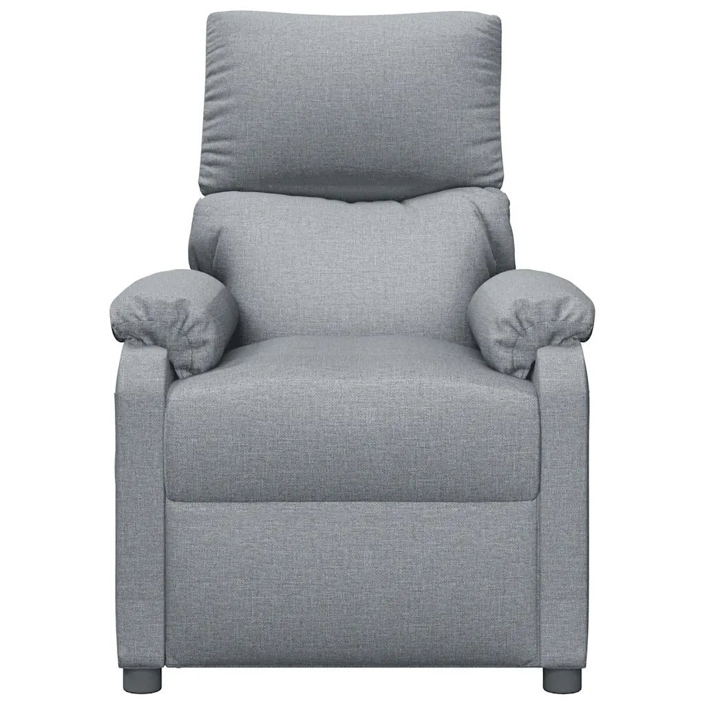 Divano Sedia-Poltrona Reclinabile in Tessuto Grigio Chiaro 952233