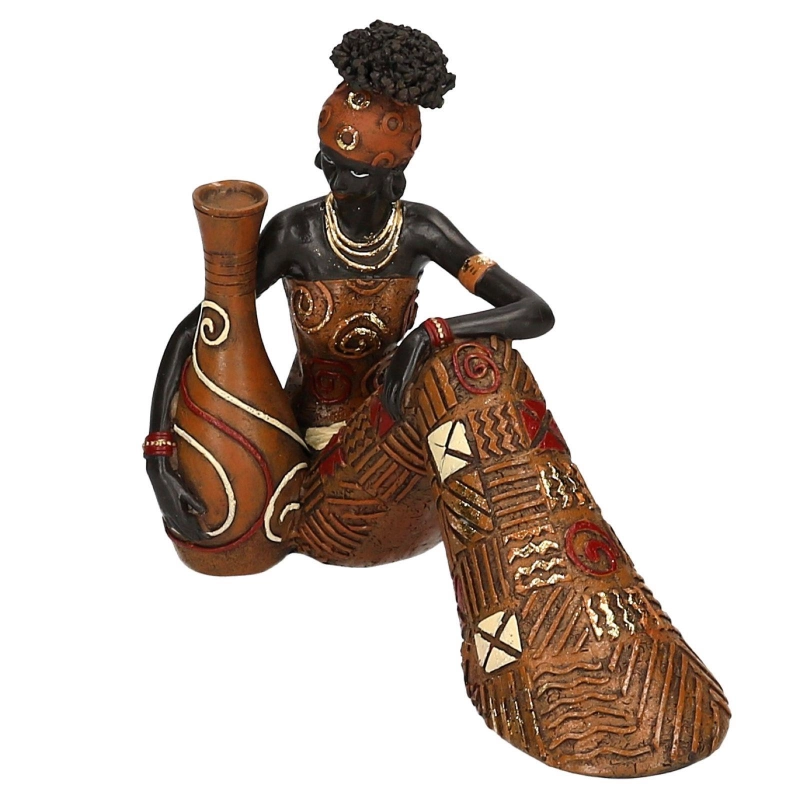 Statua resina donna africana cm 19x9,5h16