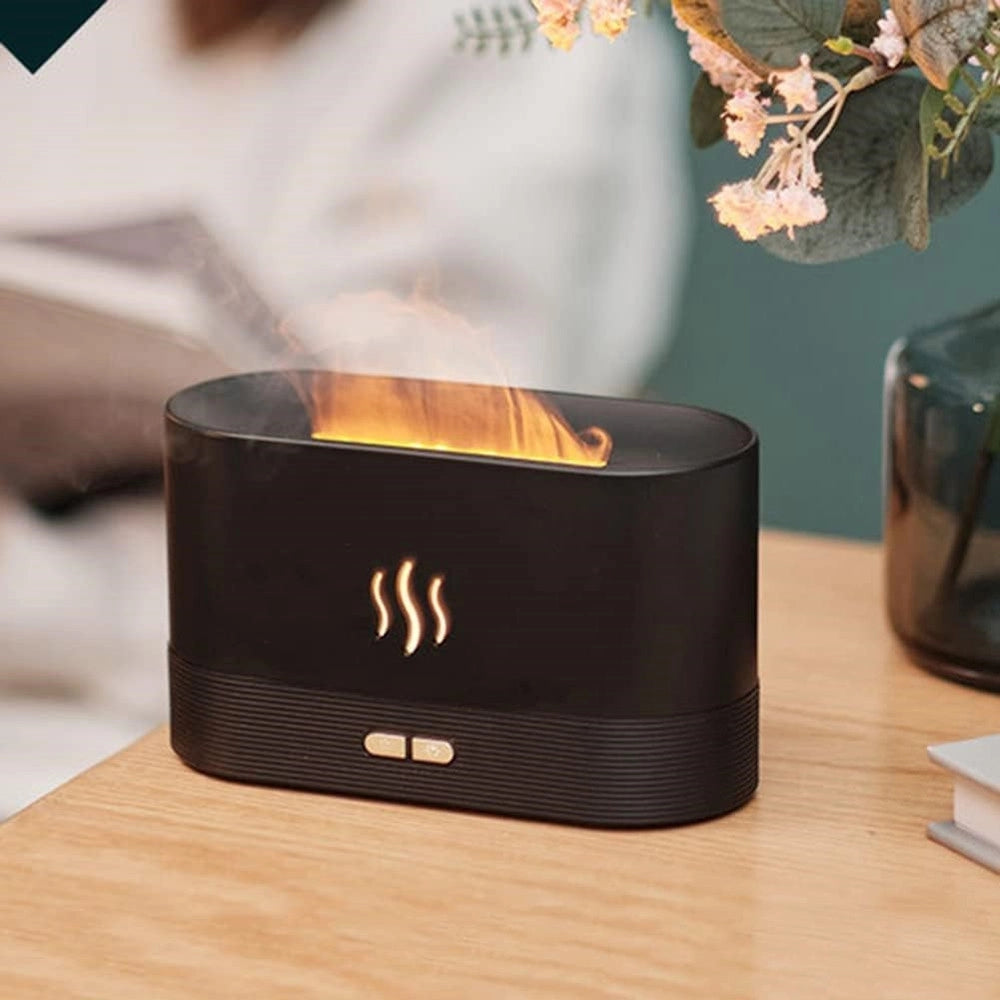 Trade Shop - Diffusore Umidificatore A Nebbia Luce Effetto Fiamma Super Silenzioso Per Camera Ufficio -
