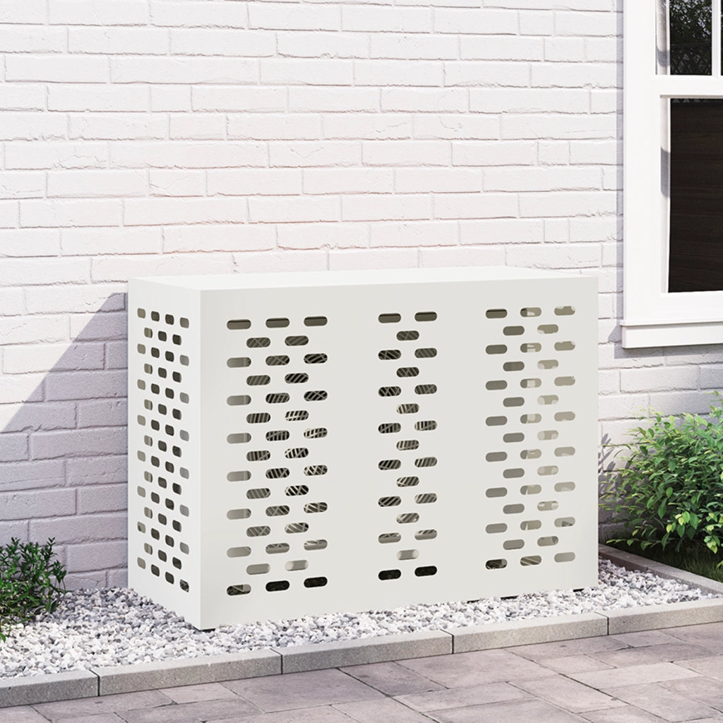 Copertura per condizionatore d'aria bianca 110x50x80 cm in acciaio
