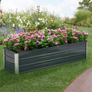 Aiuola Alta da Giardino 'Nijmegen' in Acciaio Fioriera con 2 Divisori 183 x 47 x 40 cm - Antracite [en.casa]