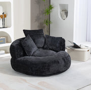 Poltrona sacco in ciniglia nera 108x108x52 cm
