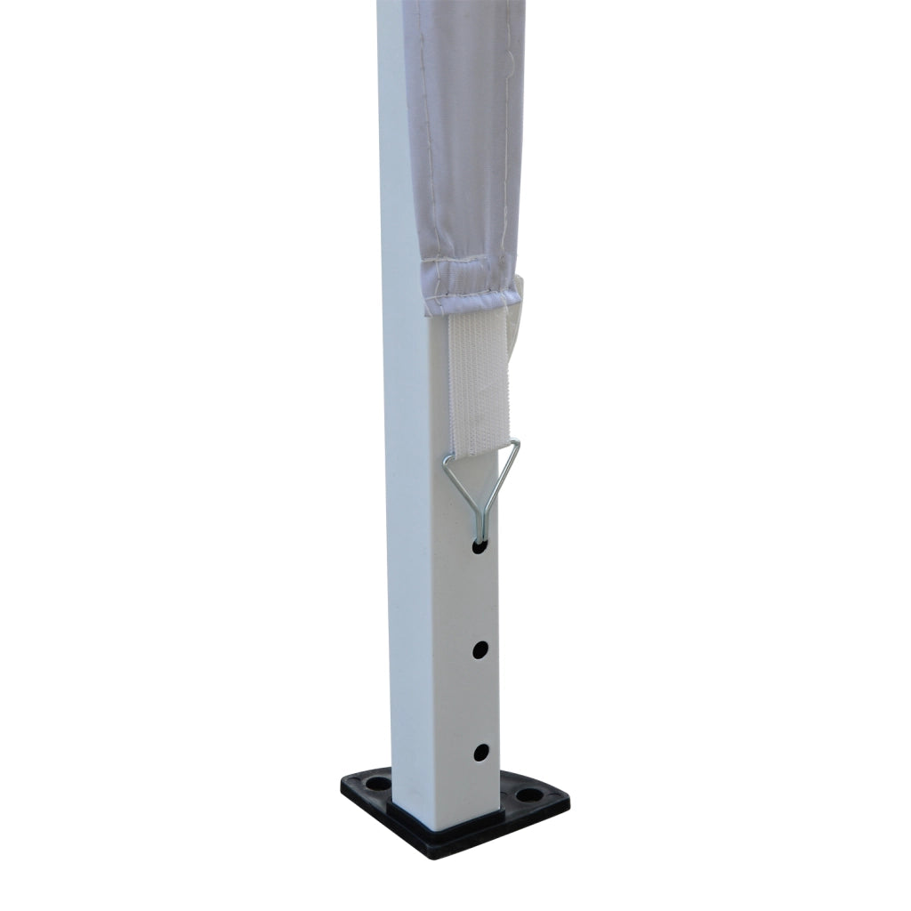 Gazebo Giardino Pieghevole 3x3m ¨C zephmum ¨C Oxford Bianco Acciaio