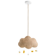 Lampada a sospensione in rattan naturale intrecciato a mano con paralume in vimini Forma di nuvola a soffitto Stile Boho