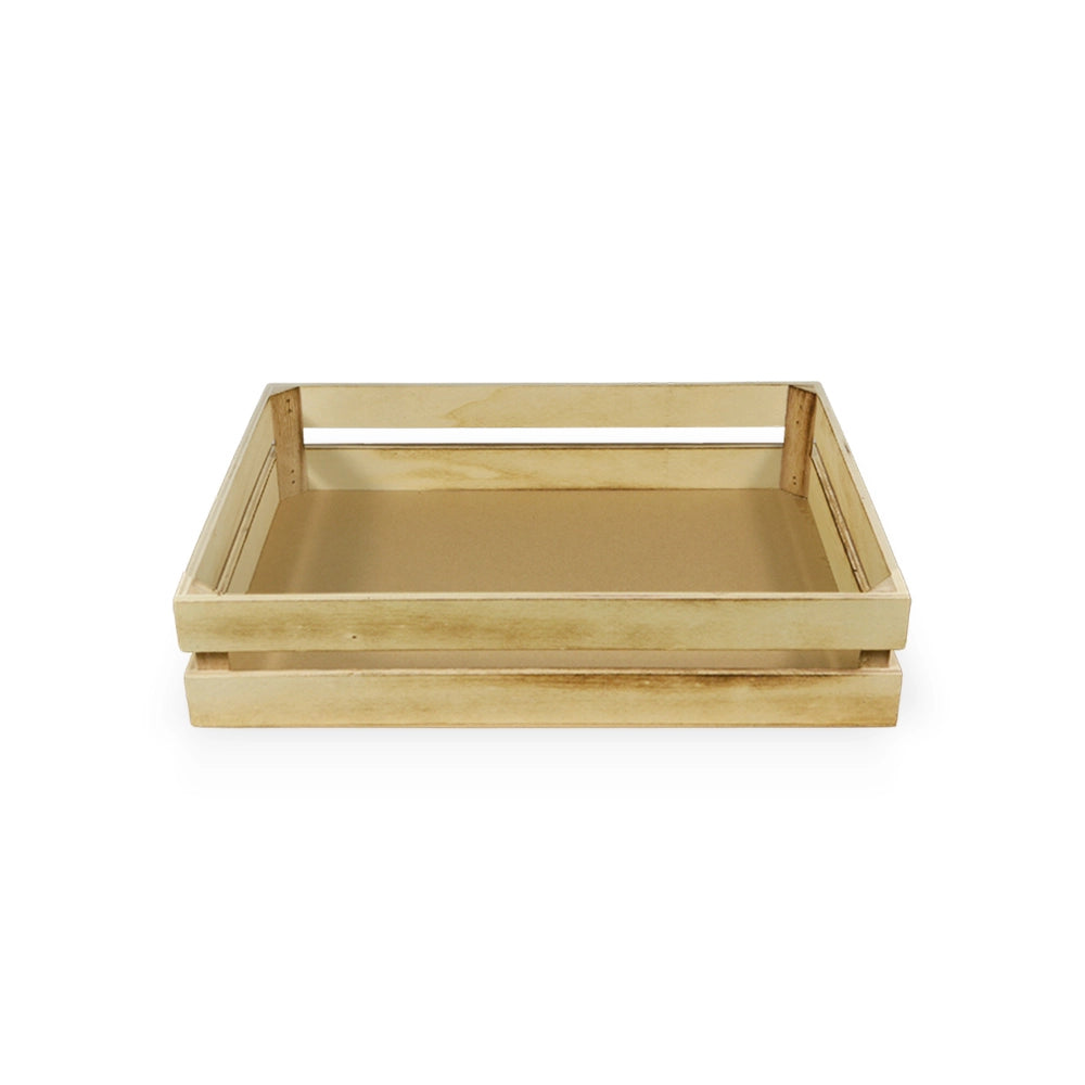Cassette contenitori in Legno naturale fiammato da 5 Pezzi 28 X 18 X h 8 cm