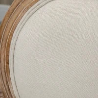 Sedia da Salotto Stile Classico Imbottita con Rivestimento in Tessuto, 56x56x96cm, Bianco Crema