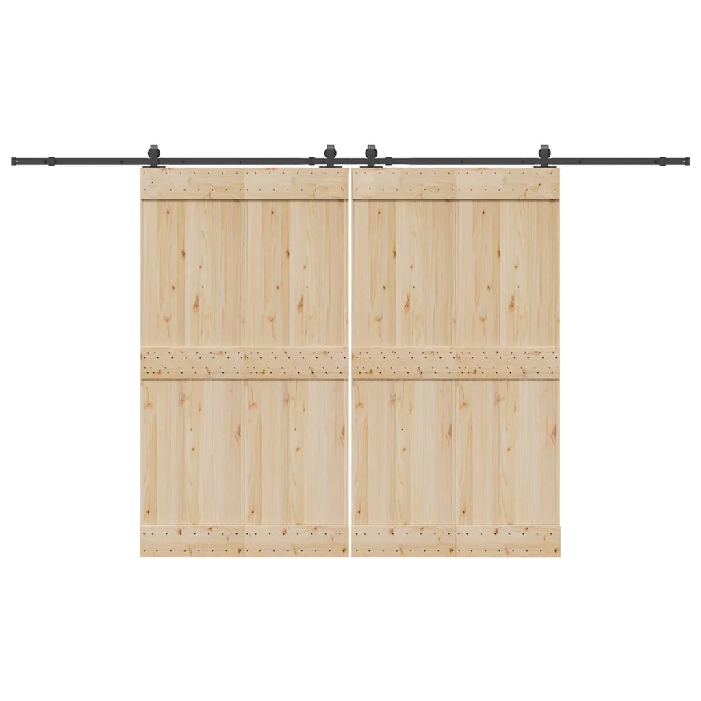 Kit di Binari per Porte Scorrevoli 366 cm Acciaio Nero CFW2068920