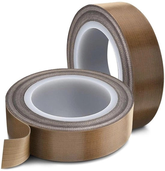 Teflon Nastro Termoresistente 20mm x 10m - 2 Pacchi - Uso Industriale - Resistente al Calore fino a 260°C - Per Applicazioni con Aspirazione a Vuoto.