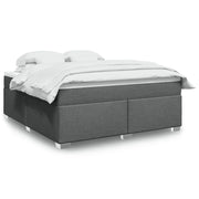 Giroletto a Molle con Materasso Grigio Scuro 180x200 cm Tessuto