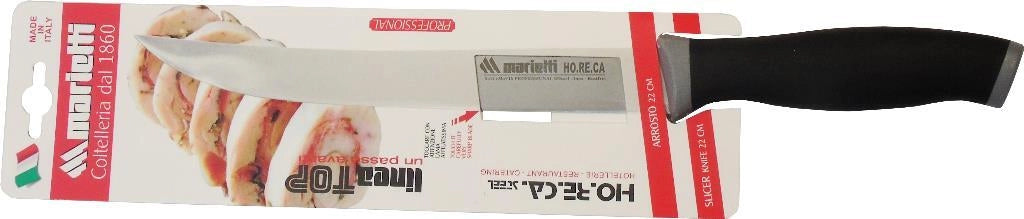 Coltello per arrosto con manico nero lama da 22 cm Marietti