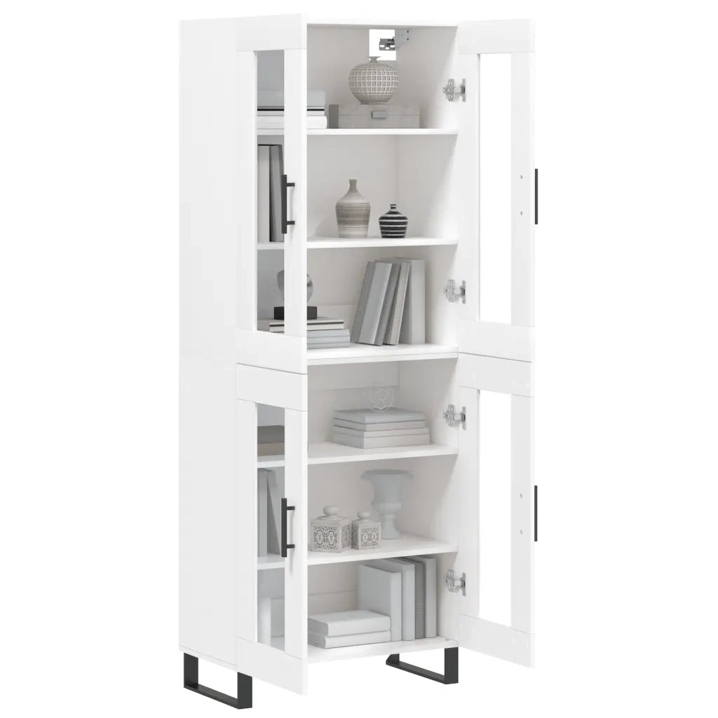 Credenza-Buffet-Armadio da cucina Bianca 69,5x34x180 cm in Legno Multistrato 992893