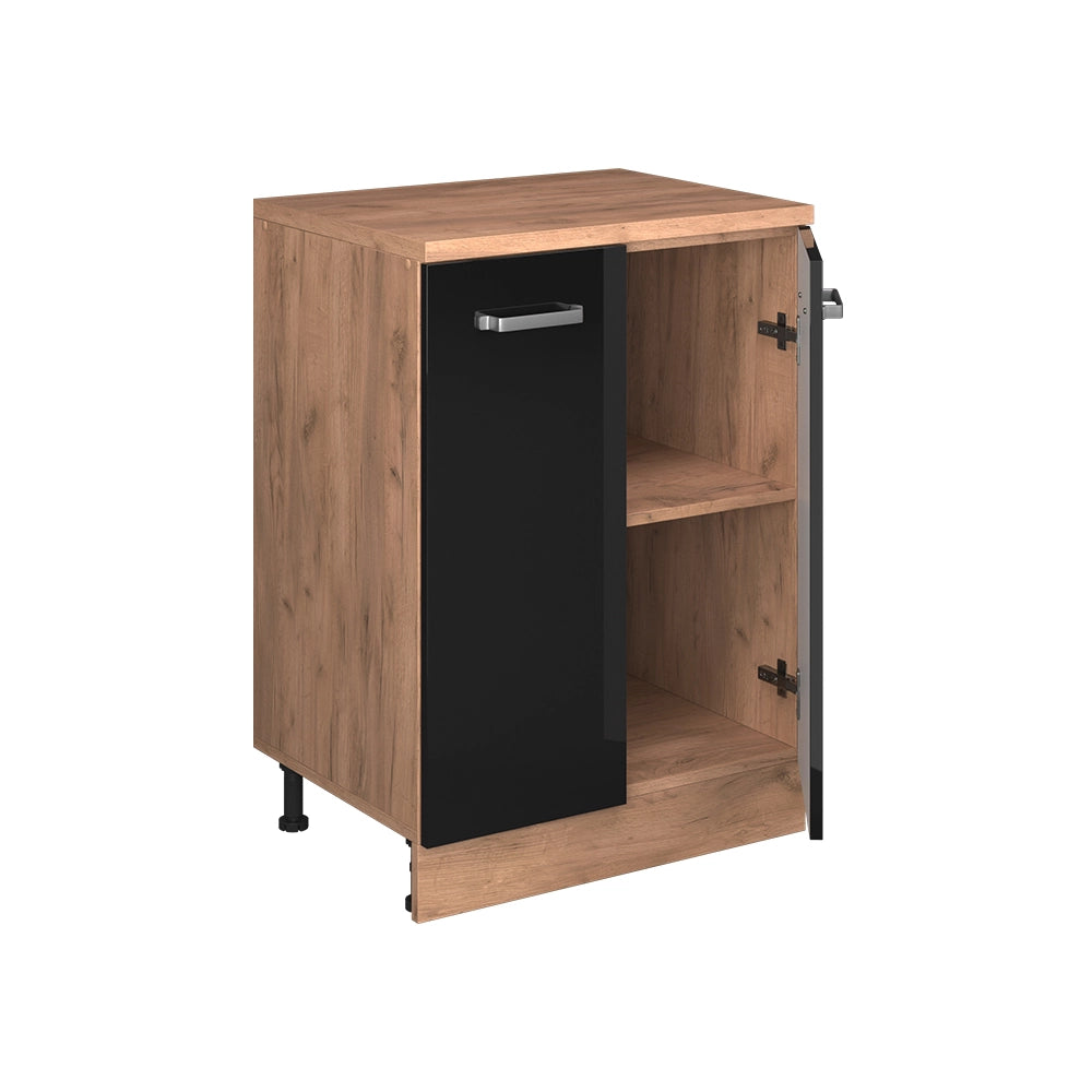 Mobile per mansarda Rion Nero lucido/Rovere dorato 60 x 83.8 cm senza inclinazione con 2 ante Vicco