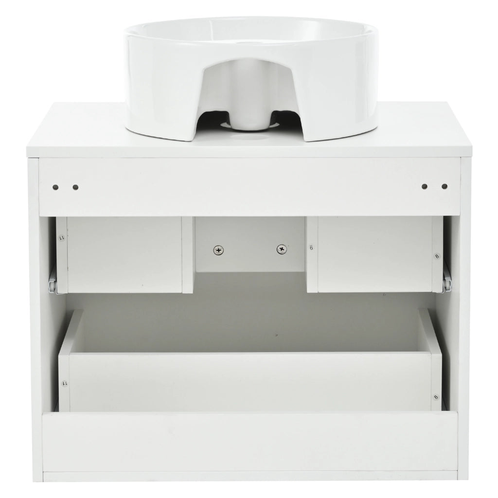 Mobile Bagno Sottolavabo con Lavabo in Ceramica ¨C MINIMAL ¨C 2 Cassetti, MDF, 60 cm