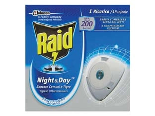 RAID NIGHT&DAY ZANZARE TIGRE E COMUNI 1 RICARICA- - solo ricarica - 12 pezzi RAID