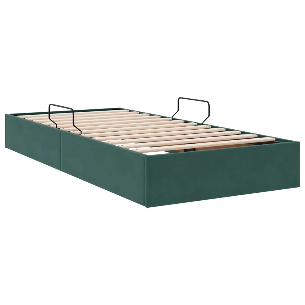 Letto singolo | Letto per adulti | Letto ottomano Verde Scuro 90 x 190 cm Velluto