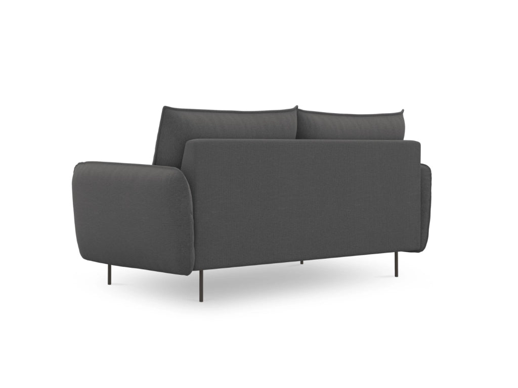 Cosmopolitan Design - Divano "Vienna" 2 posti in tessuto strutturato grigio scuro 