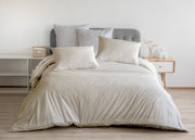 Completo Lenzuola In 100% Cotone Percalle Made In Italy Tinta Unita - Matrimoniale - Beige