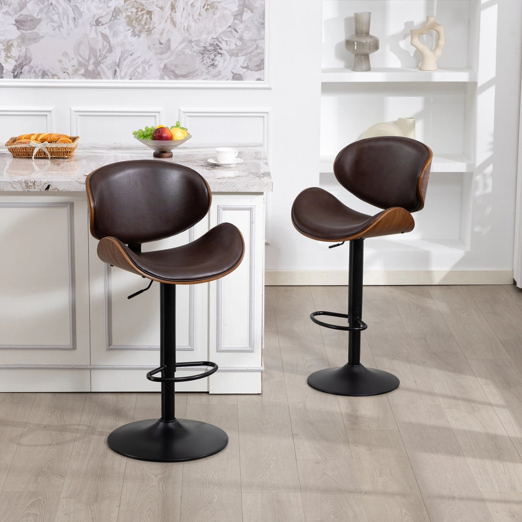 SGABELLO BAR Girevole Regolabile 51x50x93-103,5 cm PU Marrone