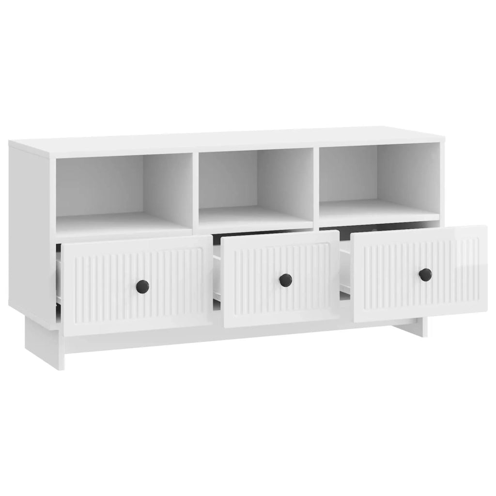 Mobile TV Bianco Lucido 102 x 34,5 x 50 cm Legno ingegnerizzato 893989