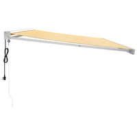 Tenda Sole Retrattile Gialla e Bianca 5x3 m Tessuto e Alluminio 3154585