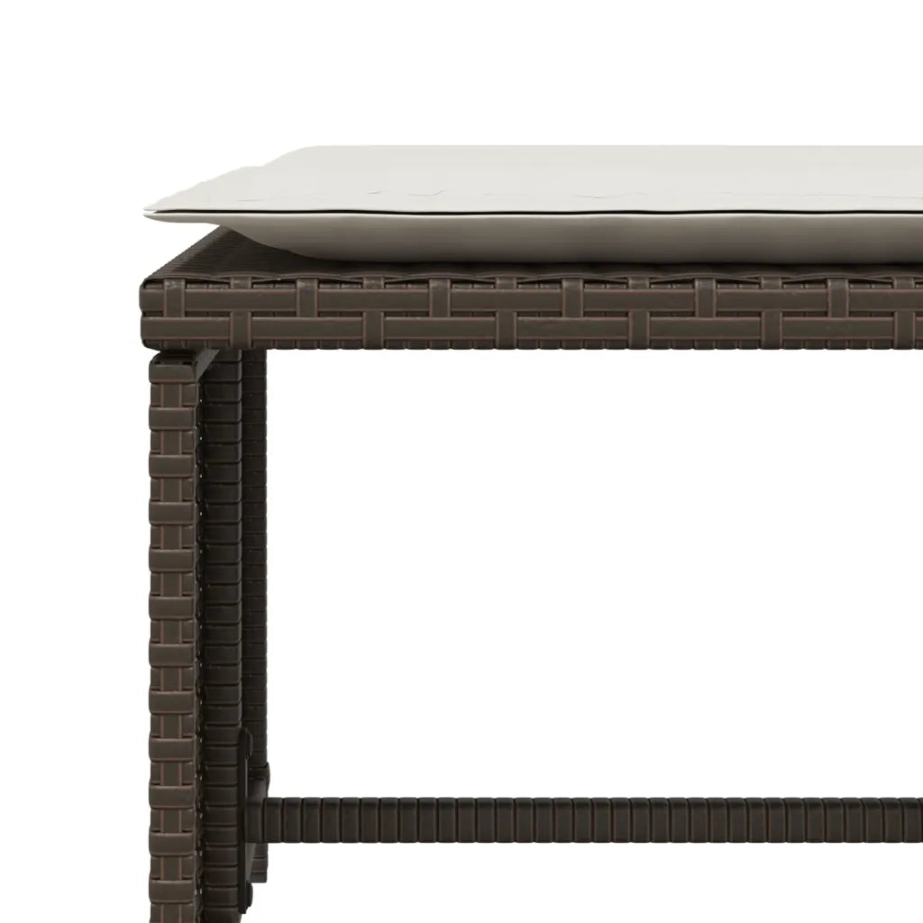 Sedia da Giardino con Poggiapiedi in Polyrattan Marrone CFW5891429