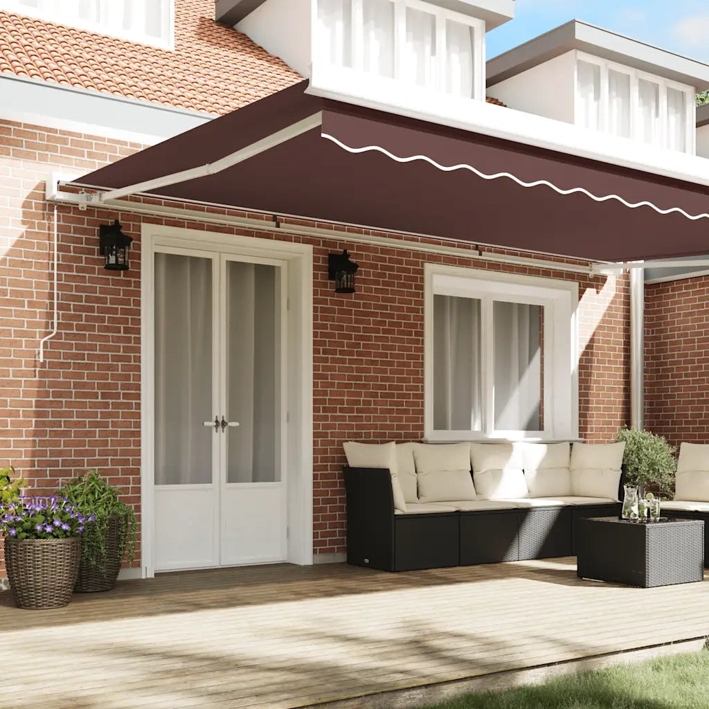 Tenda Sole Retrattile Manuale 500x300 cm Marrone 3215722