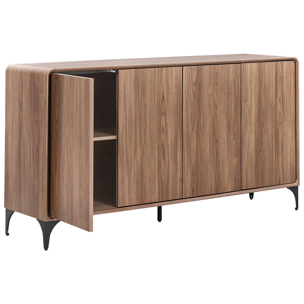 Credenza marrone scuro in MDF impiallacciato con 4 ante Cowell