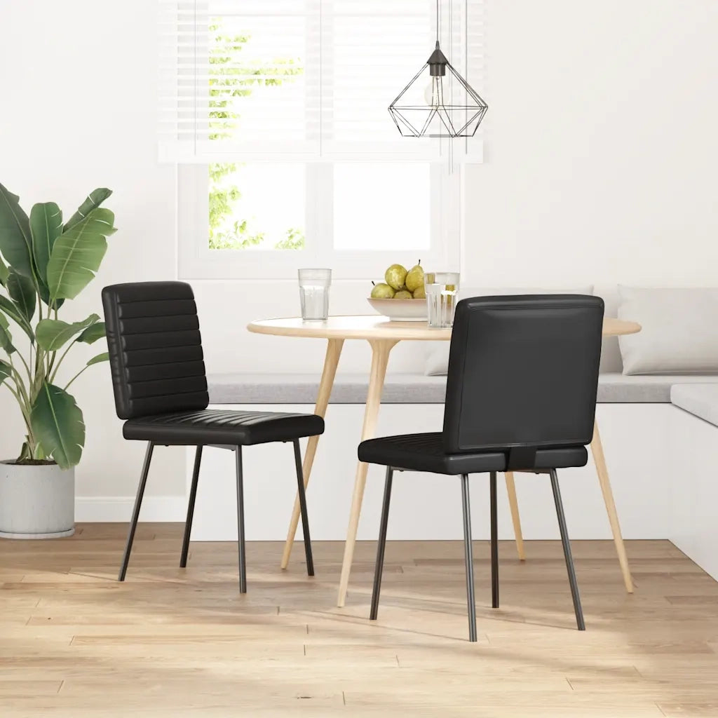 Sedie da Pranzo 2 pz Nere in Similpelle 4101171