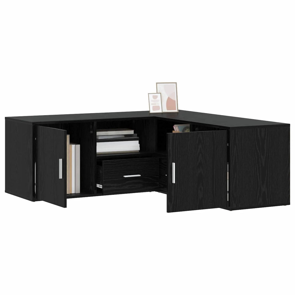 Mobile angolare con cassetto Rovere Nero 200 x 40 x 45 cm 3446639