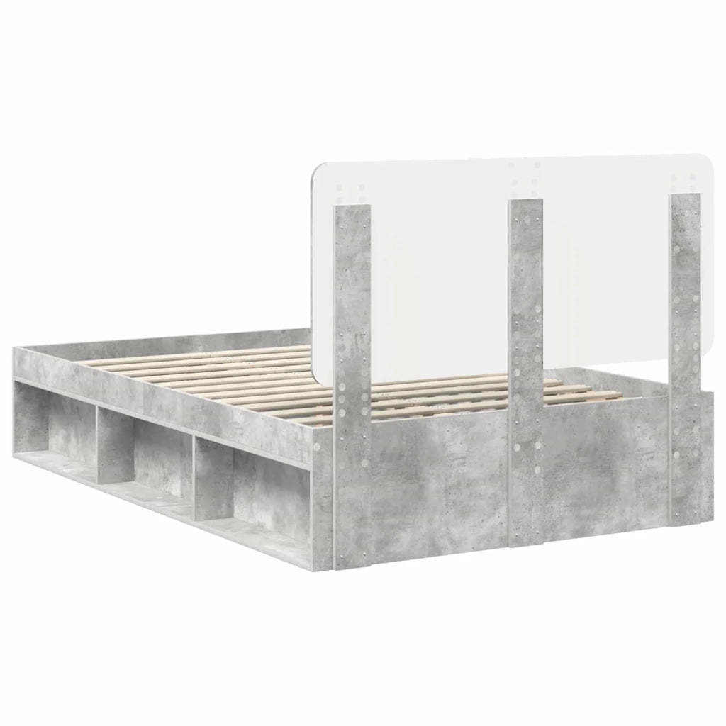 Struttura del letto Grigio Concretè 135 x 190 cm Pino massello
