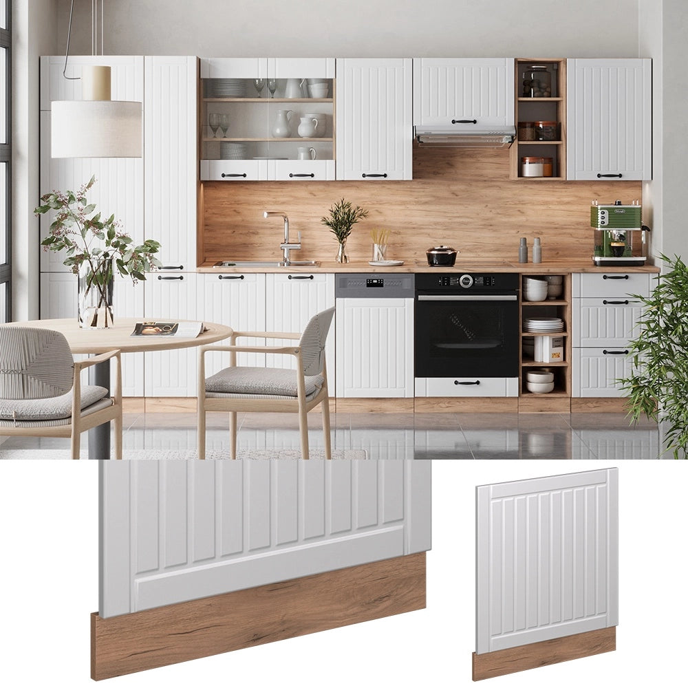 Pannello frontale Fame-Line Bianco rustico/Rovere dorato 60 cm senza piano di lavoro Vicco