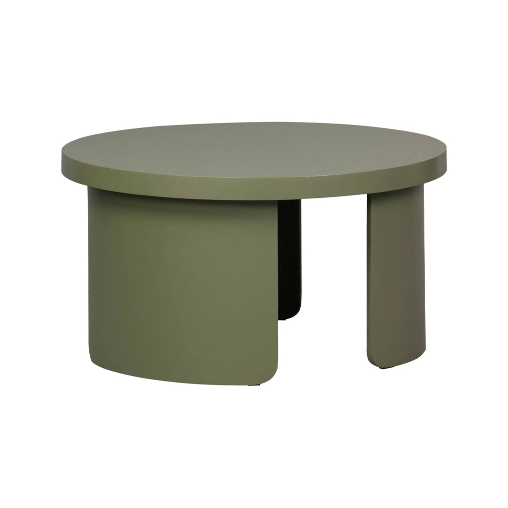 Set di 2 tavolini rotondi impilabili, verde kaki
