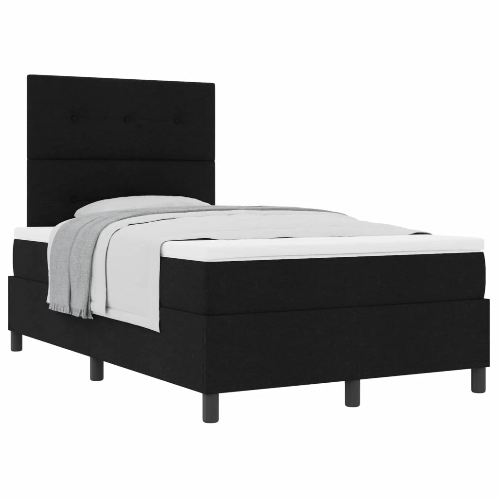 Letto a molle con materasso Nero 120 x 200 cm Tessuto 3339380