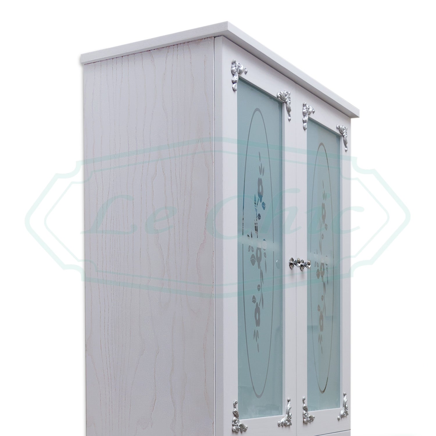 Colonna barocco white 150 cm con decorazioni