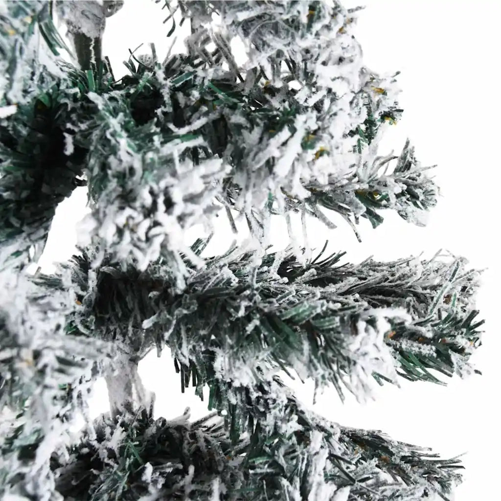 Albero Natale Artificiale Sottile a Met¨¤ Neve Fioccata-Albero Natalizio 150 cm