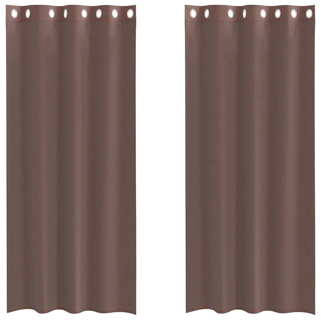 vidaXL Tende in Voile con Occhielli 2 pz Marrone 140x225 cm
