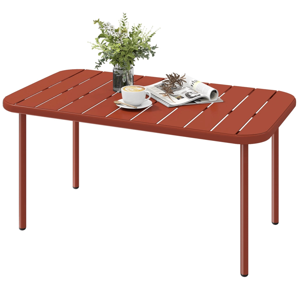 Tavolo da giardino ¨C zephmum ¨C rosso, acciaio galvanizzato, 90x50x43 cm