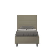 BS COM Letto singolo con rete imbottito 80x190 similpelle cappuccino
