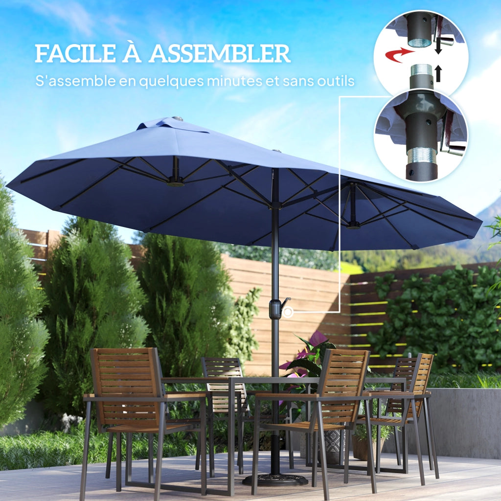 Parasole da giardino rettangolare ¨C zephmum ¨C blu 460x270x240 cm