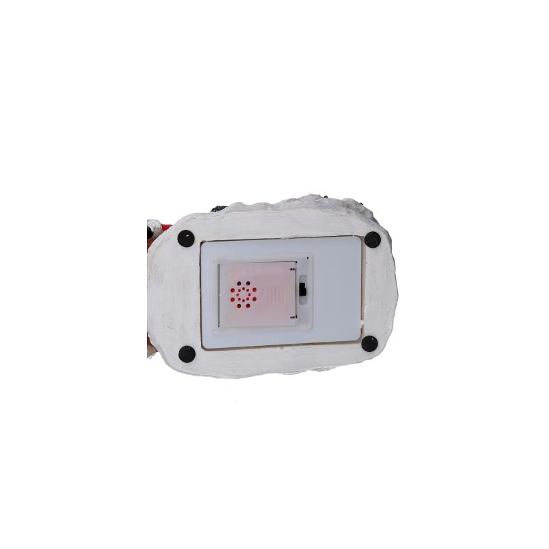 Palla di vetro led resina babbo natale slitta con musica cm 19,5x12,5h18