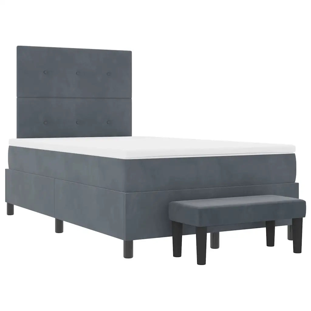 Letto a molle con testiera Grigio scuro 190 x 120 cm Velluto 3344499