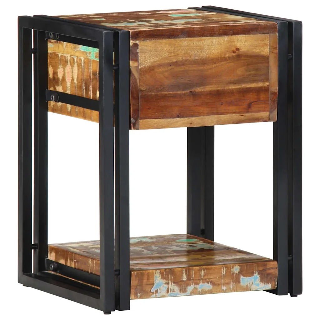 Comodino | Armadio da Notte | Mobiletto da notte 40 x 35 x 50 cm Legno Recuperato Massello