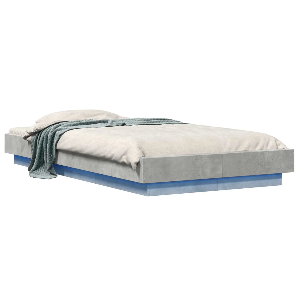 Letto con LED Grigio Cemento 80 x 200 cm Legno ingegnerizzato 3429586
