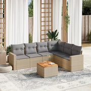 Set Divani da Giardino 7 pz con Cuscini Beige in Polyrattan 3224141